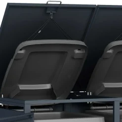 Wohnen 2 Tonnen Mülltonnenbox in Anthrazit & Holzoptik - Rodicca