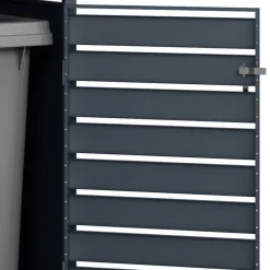 Wohnen 2 Tonnen Mülltonnenbox in Anthrazit & Holzoptik - Rodicca