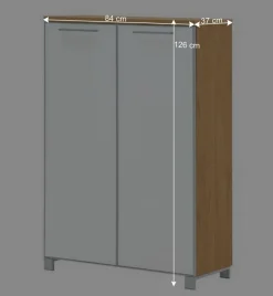 Wohnen 2 türiger Schuhschrank Wynoca in Weiß Glas beschichtet