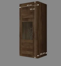 1 türiger Vitrine Vaskov aus Wildeiche Massivholz^Wohnen