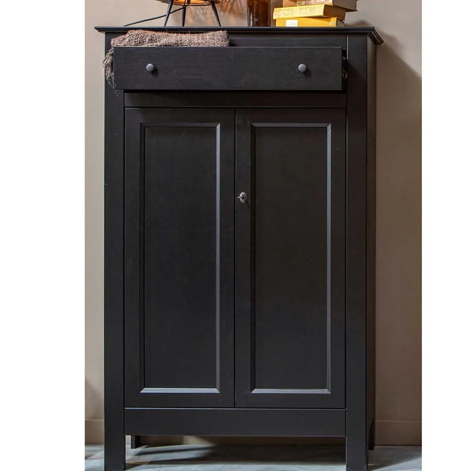 Abschließbare Vertiko Kommode in Schwarz - Wins^Wohnen