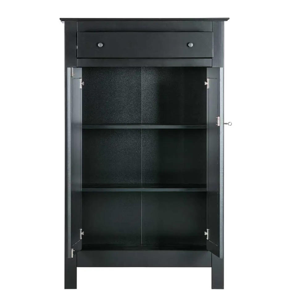 Abschließbare Vertiko Kommode in Schwarz - Wins^Wohnen