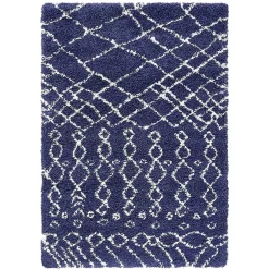 Abstrakt gemusterter Läufer Teppich in Blau - Gunnar^Wohnen New