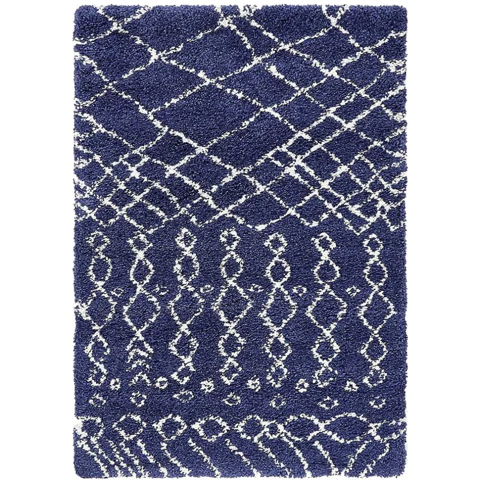 Abstrakt gemusterter Läufer Teppich in Blau - Gunnar^Wohnen New