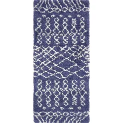 Abstrakt gemusterter Läufer Teppich in Blau - Gunnar^Wohnen New