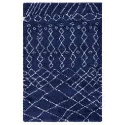 Abstrakt gemusterter Läufer Teppich in Blau - Gunnar^Wohnen New