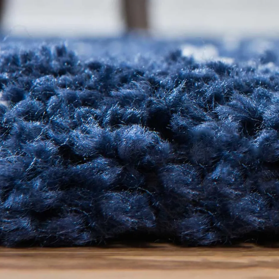 Abstrakt gemusterter Läufer Teppich in Blau - Gunnar^Wohnen New