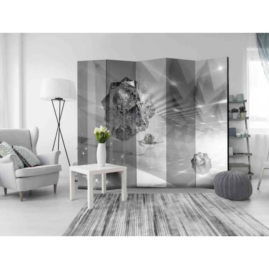 Abstrakter Motiv Paravent in Grau - Formosa^Wohnen Best