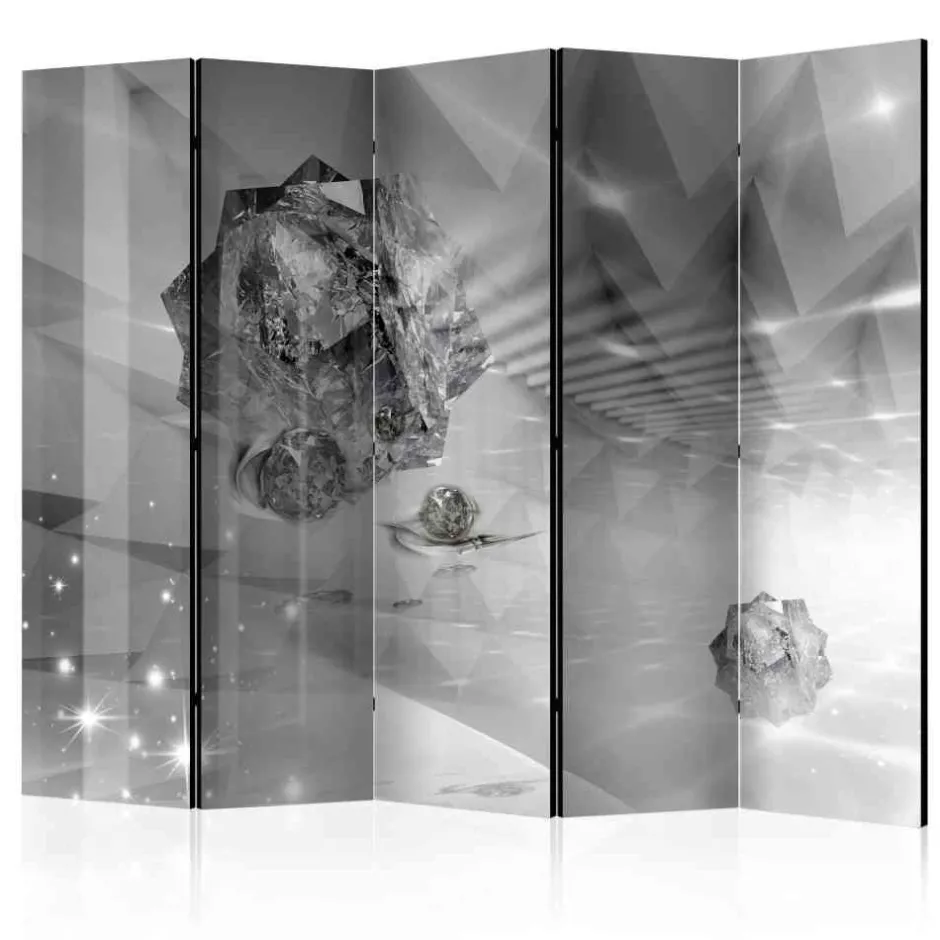 Abstrakter Motiv Paravent in Grau - Formosa^Wohnen Best