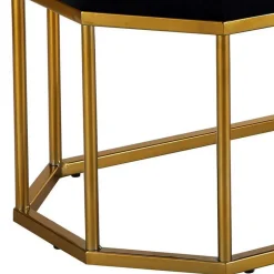 Wohnen Achteckige Bank mit Bügelgestell in Gold - Coal