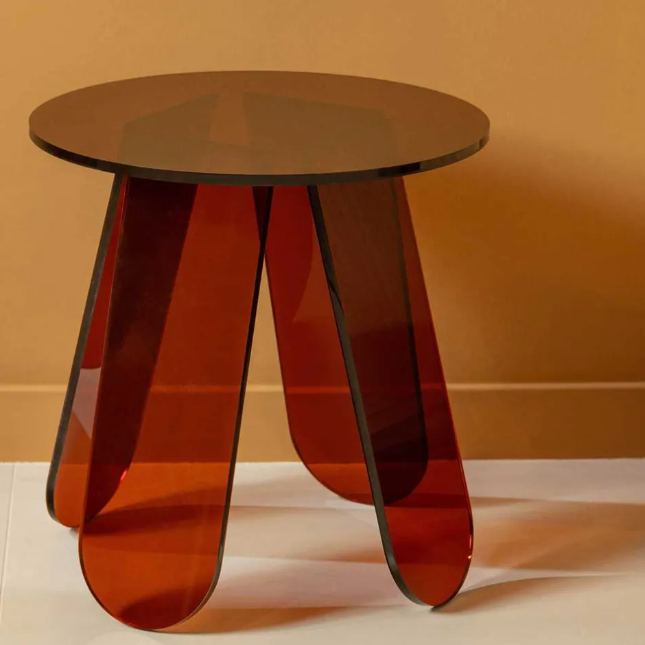 Wohnen Acryl Beistelltisch in Braun - Lou