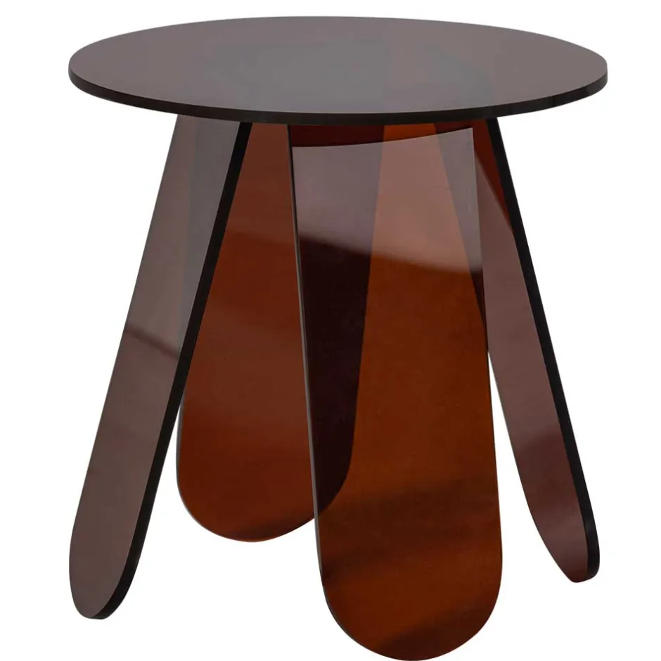 Wohnen Acryl Beistelltisch in Braun - Lou