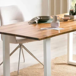 Wohnen Akazie Essenstisch mit Naturkante & U-Füßen - Sortho