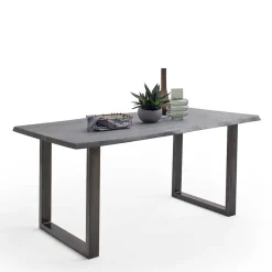 Wohnen Akazienholz Küchentisch in Grau Baumkante - Tobago