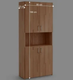 Wohnen Aktenordnerschrank mit Fach und vier Türen - Bash