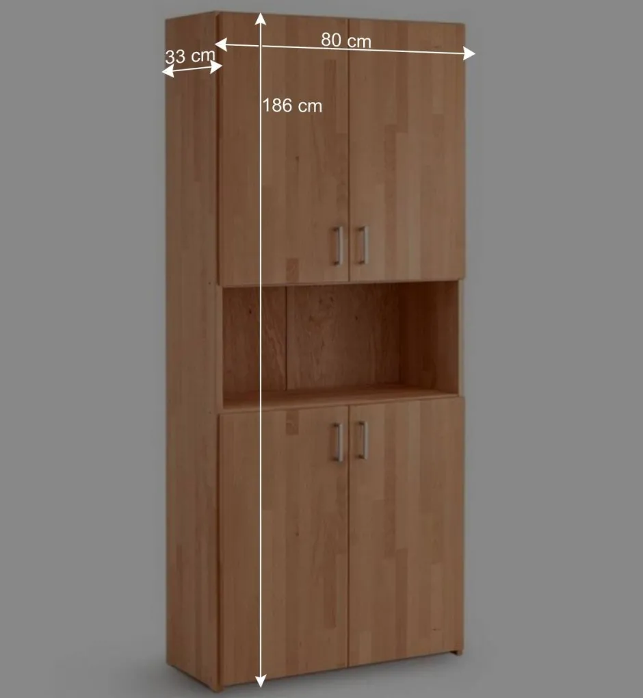 Wohnen Aktenordnerschrank mit Fach und vier Türen - Bash