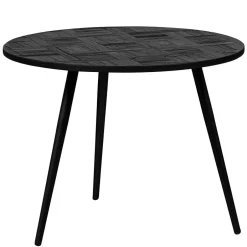 Wohnen Altholz Beistelltisch aus Teak in Schwarz - Gagg