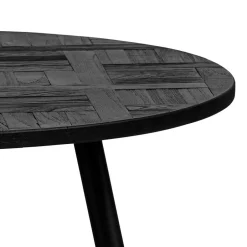 Wohnen Altholz Beistelltisch aus Teak in Schwarz - Gagg