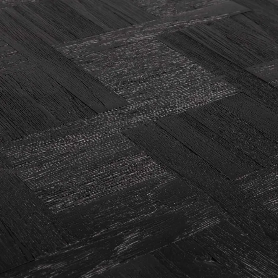 Wohnen Altholz Beistelltisch aus Teak in Schwarz - Gagg