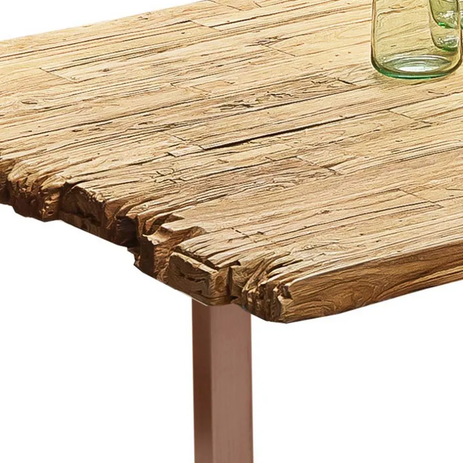 Altholz Essenstisch aus massivem Teak rustikal - Numento^Wohnen Clearance