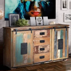 Wohnen Altholz Kombikommode mit Schiebetüren - Jevilia