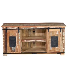 Wohnen Altholz TV Board mit zwei Schiebetüren - Jevilia