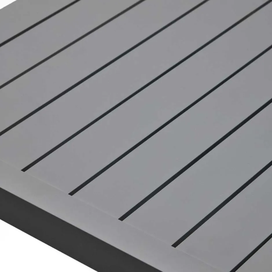 Wohnen Alu Outdoor Tisch in Dunkelgrau - Lagusta