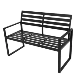 Wohnen Aluminium Gartenbank in Schwarz - Casahan