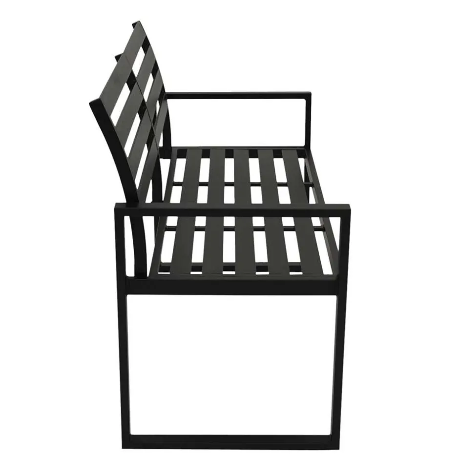 Wohnen Aluminium Gartenbank in Schwarz - Casahan