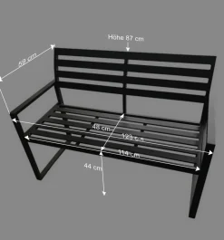 Aluminium Gartenbank mit Armlehnen - Calbanyara^Wohnen Clearance