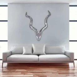 Aluminium Kudu Schädel mit Hörnern - hängende Deko - Filigrano^Wohnen Outlet