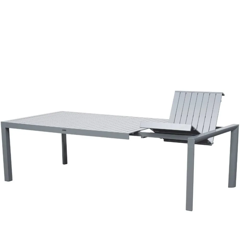 Wohnen Aluminium Outdoortisch in Silbergrau - This