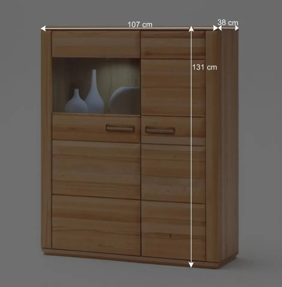 Anbauwand Athias aus Kernbuche (vierteilig)^Wohnen New