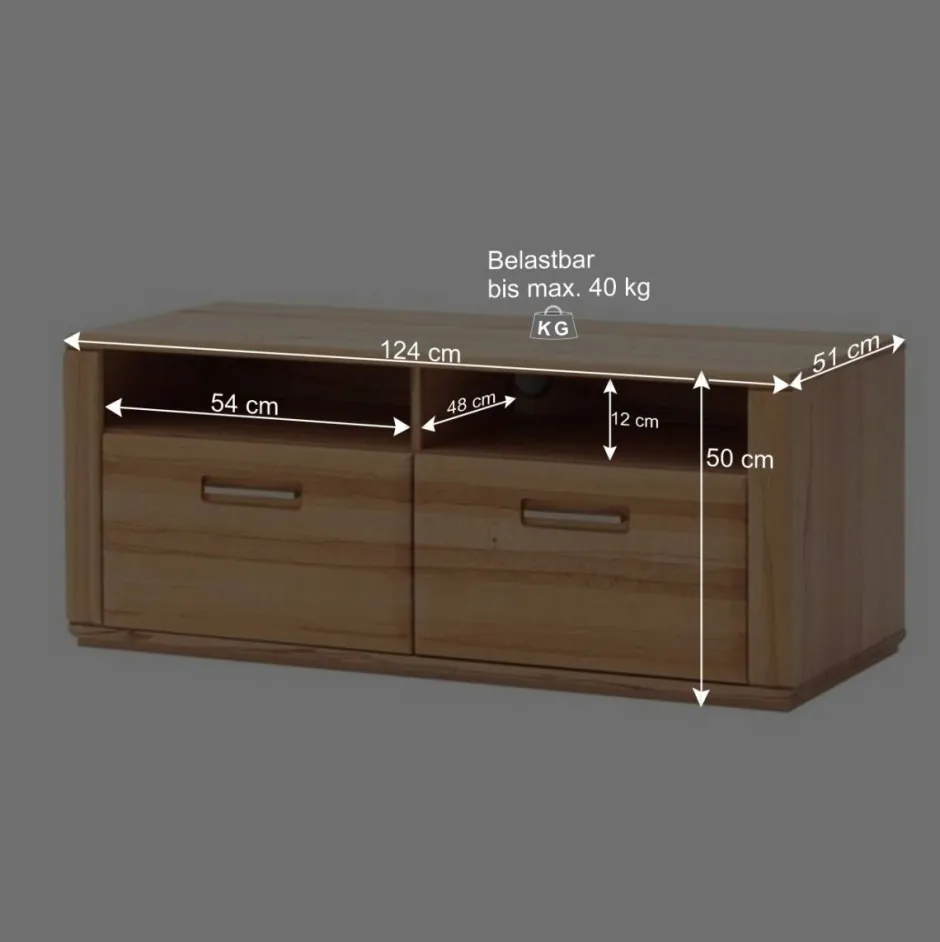 Anbauwand Athias aus Kernbuche (vierteilig)^Wohnen New