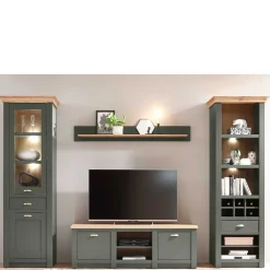 Wohnen Anbauwand in Graugrün & Wildeiche - Eylan (vierteilig)