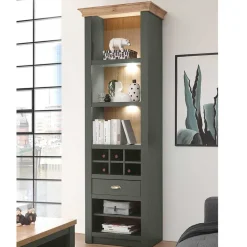 Wohnen Anbauwand in Graugrün & Wildeiche - Eylan (vierteilig)