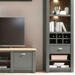 Wohnen Anbauwand in Graugrün & Wildeiche - Eylan (vierteilig)