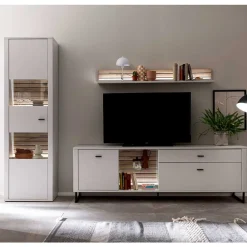 Anbauwand in Weiß mit Wildeiche - Varzino (dreiteilig)^Wohnen Hot