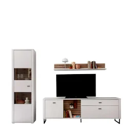 Anbauwand in Weiß mit Wildeiche - Varzino (dreiteilig)^Wohnen Hot