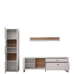 Anbauwand in Weiß mit Wildeiche - Varzino (dreiteilig)^Wohnen Hot