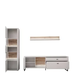 Anbauwand in Weiß mit Wildeiche - Varzino (dreiteilig)^Wohnen Hot