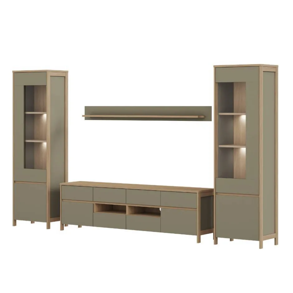 Wohnen Anbauwand Kombination im Scandi Chic - Promo (vierteilig)