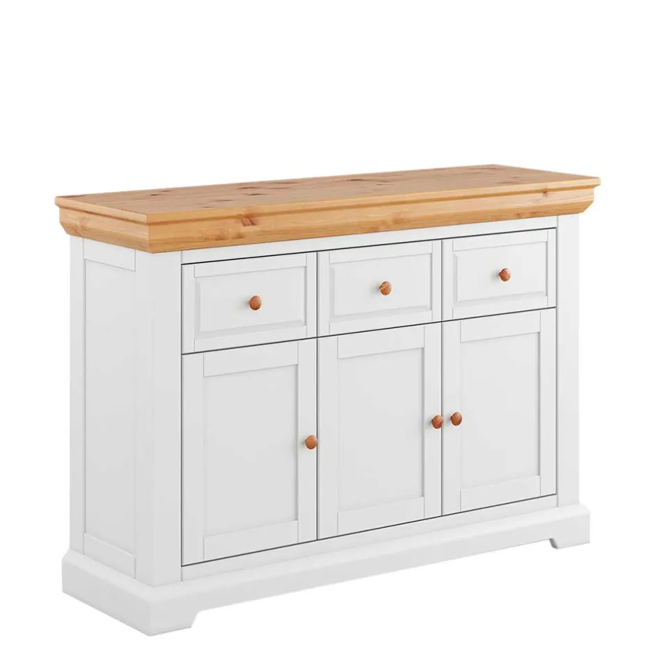 Wohnen Anrichte in Weiß und Kiefer Natur - Saluts