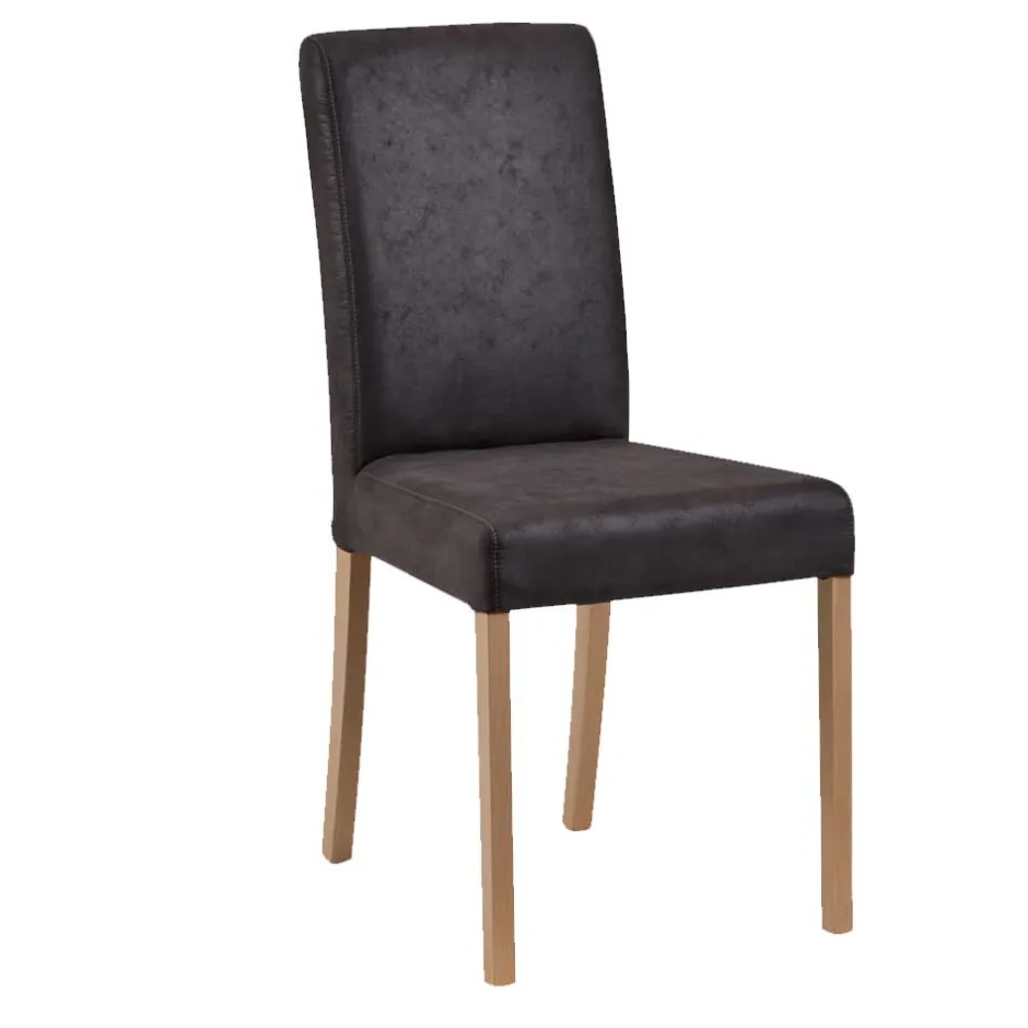 Anthrazit Polsterstühle aus Microfaser - Daricca (2er Set)^Wohnen Discount