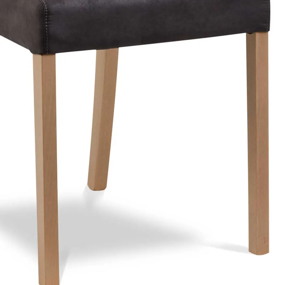 Anthrazit Polsterstühle aus Microfaser - Daricca (2er Set)^Wohnen Discount