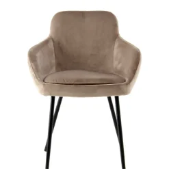 Aparter Tischsessel in Taupe Samtstoff - Volpedusa (2er Set)^Wohnen Clearance