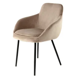 Aparter Tischsessel in Taupe Samtstoff - Volpedusa (2er Set)^Wohnen Clearance