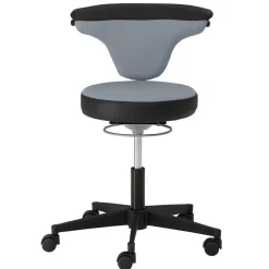Wohnen Arbeitshocker mit Lehne in Grau Schwarz - Camcupa