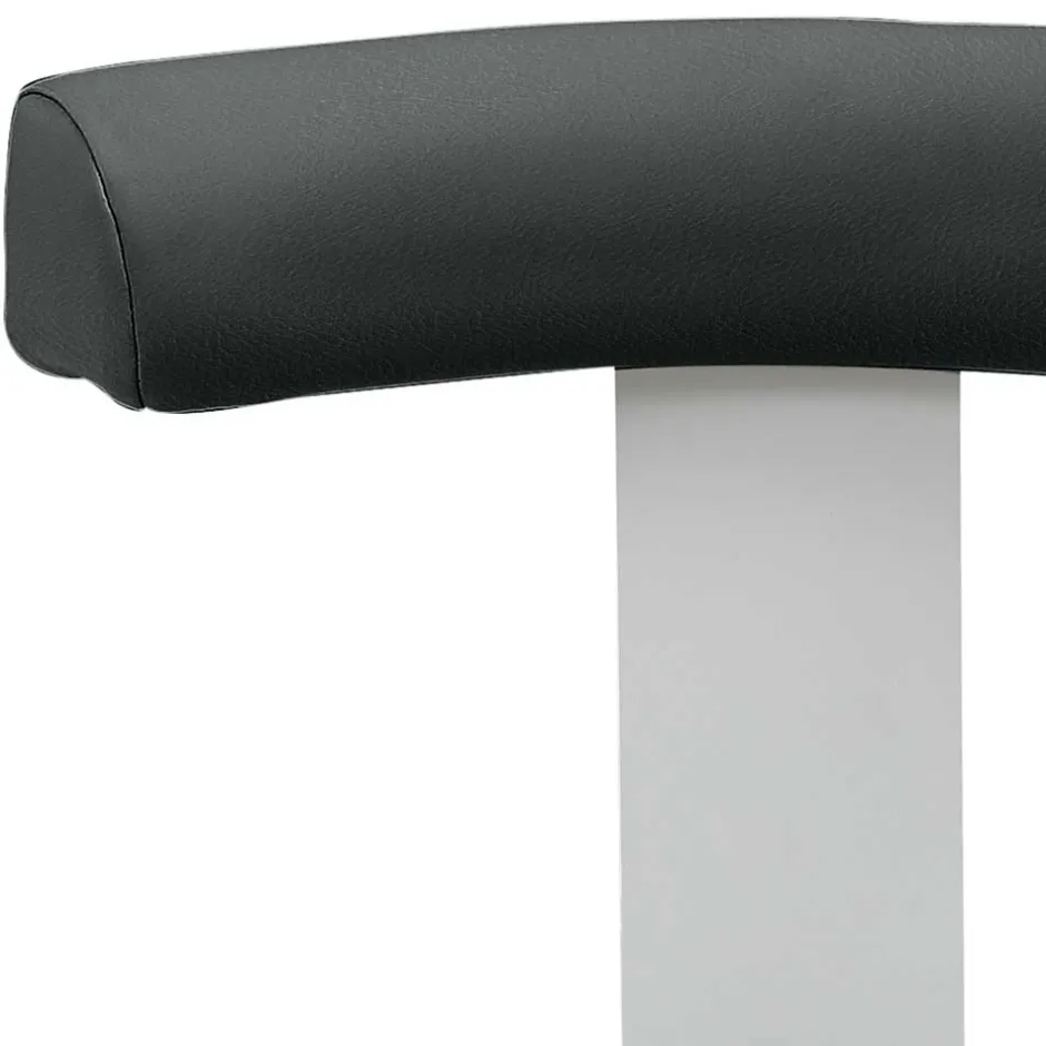 Arbeitshocker mit Lehne in Schwarz & Alu - Udjaca^Wohnen New