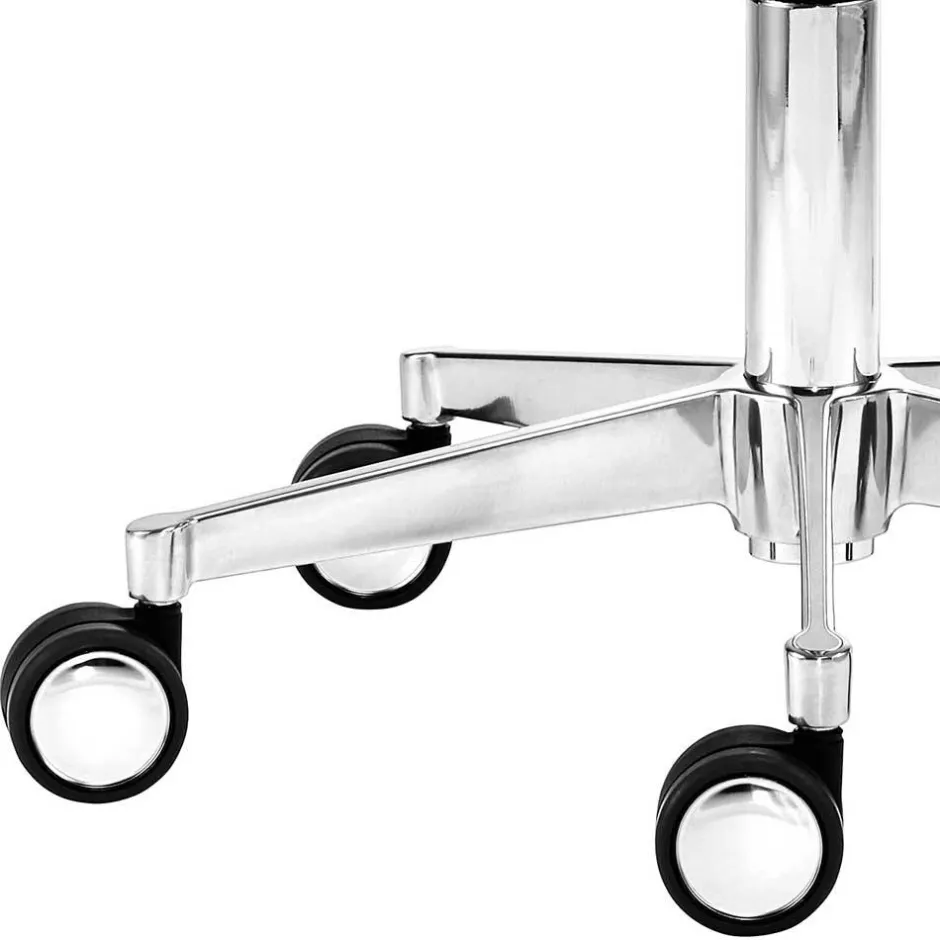 Arbeitshocker mit Lehne in Schwarz & Alu - Udjaca^Wohnen New